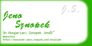 jeno sznopek business card